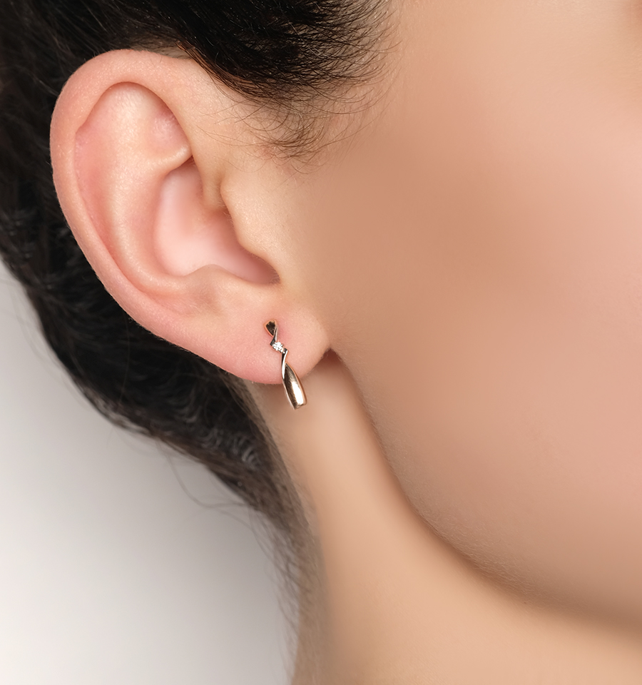 серьги Династия 018042-1102 вес 1,28 золото фианит
