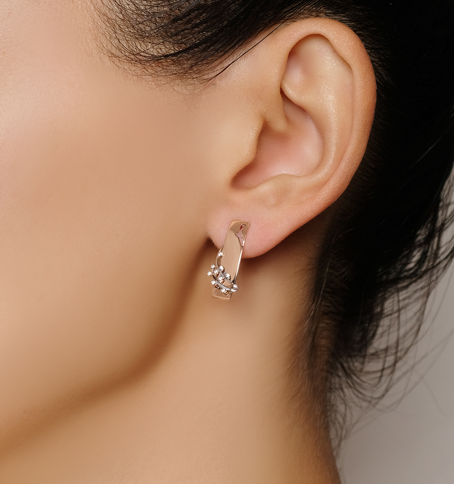 серьги Династия 014522-1102 вес 2,43 золото фианит